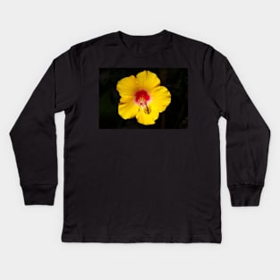 Yellow hibiscus Kids Long Sleeve T-Shirt